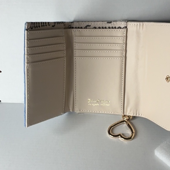 Juicy Couture Royal Crown Rhinestone Velour Wallet Y2K Blue - Picture 4 of 8